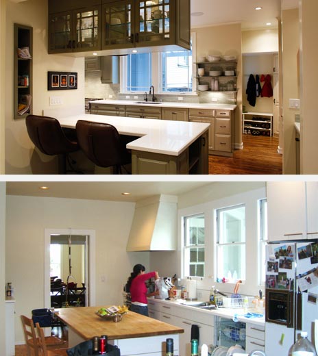 View of kitchen counters.